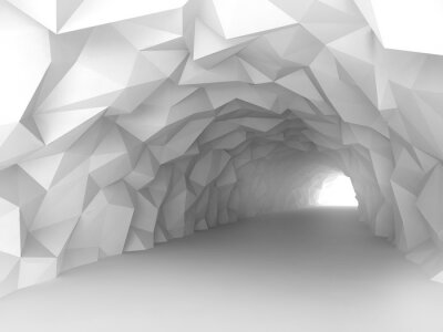 Papier peint  Intérieur abstrait d'un tunnel aux formes géométriques