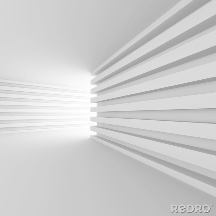 Papier peint  Intérieur blanc tridimensionnel