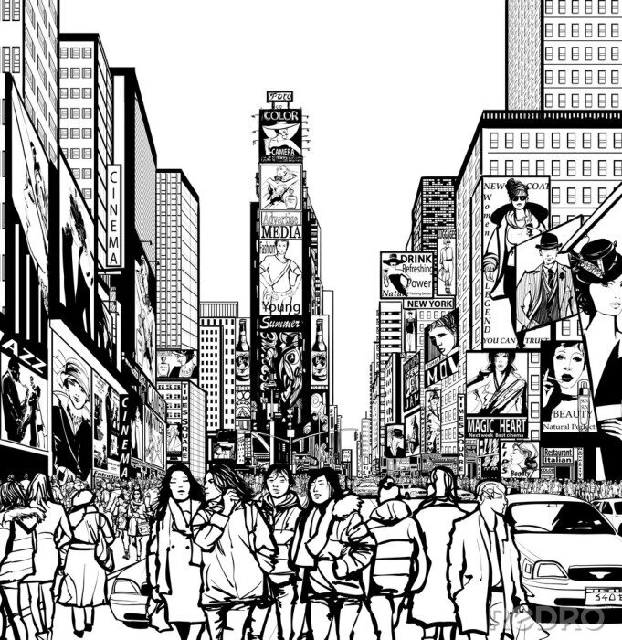 Papier peint  Interprétation de Times Square à New York