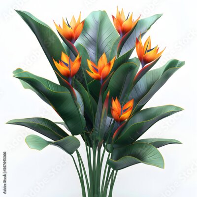 Papier peint  isolated strelitzia plant, best use for landscape design, best use for post production render isolated on white background, png