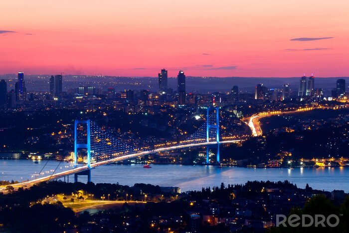 Papier peint  Istanbul Bosphore pont sur le coucher du soleil