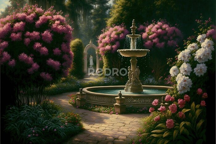 Papier peint  Jardin à la française classique