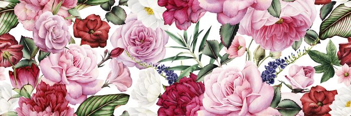 Papier peint  Jardin fleuri dense