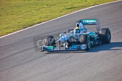 Papier peint  JEREZ DE LA FRONTERA, ESPAGNE - Feb 10: Nico Rosberg de courses Mercedes F1 sur session de formation le 10 Février 2011, à Jerez de la Frontera, Espagne
