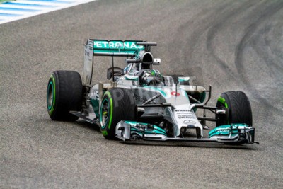Papier peint  JEREZ DE LA FRONTERA, ESPAGNE JAN - 31: Nico Rosberg de courses Mercedes F1 sur session de formation le 31 Janvier 2014, Jerez de la Frontera, Espagne
