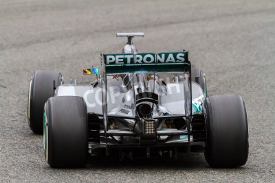 Papier peint  JEREZ DE LA FRONTERA, SPAIN - JAN 31:  Lewis Hamilton of Mercedes F1 races on training session on January 31 , 2014, in Jerez de la Frontera , Spain