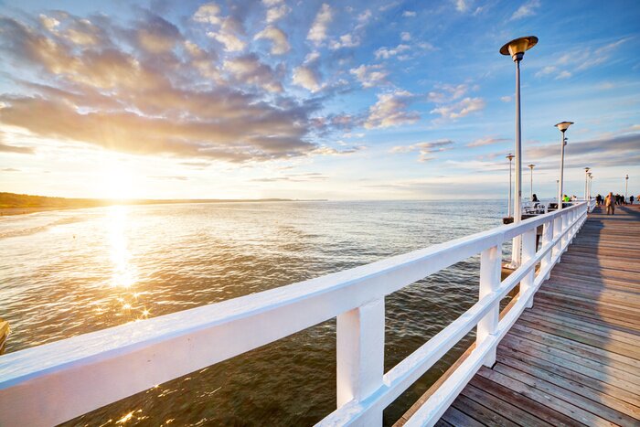 Papier peint  Jetée à Dantzig rayons de soleil