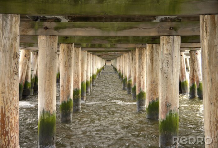 Papier peint  Jetée en bois en-dessous