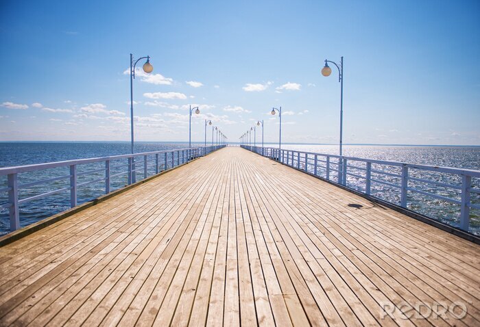 Papier peint  Jetée en bois soleil d'été