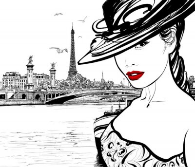 Jeune femme près de la rivière Seine à Paris