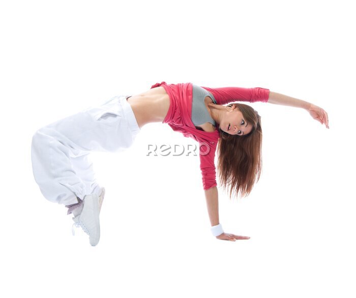 Papier peint  Jeune fille de danseur exercice de style hip-hop pose