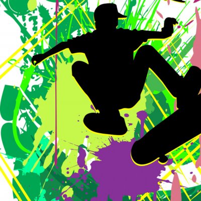 Papier peint  Jeune garçon sur un roller