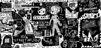 Papier peint  Jeunesse graffiti Basquiat