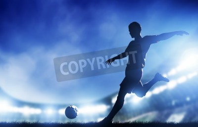 Papier peint  Joueur de foot lumières la nuit