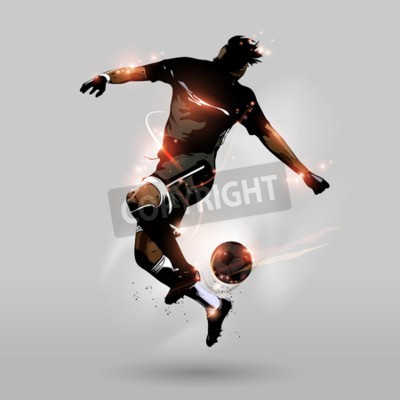 Papier peint  Joueur de foot rayons de lumière