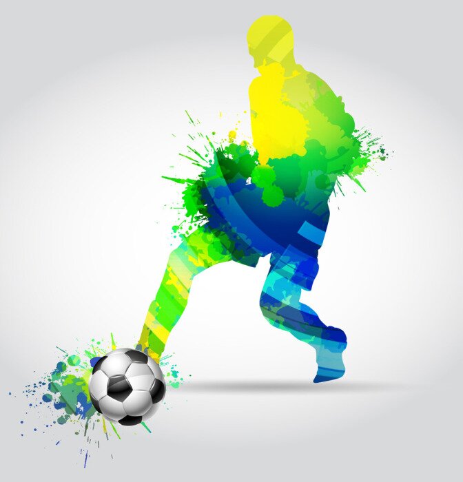 Papier peint  Joueur de foot taches de couleur