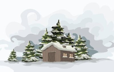 Papier peint  Journée d'hiver Snowly paysage d'hiver artistique
