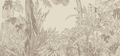 Papier peint  Jungle en sépia