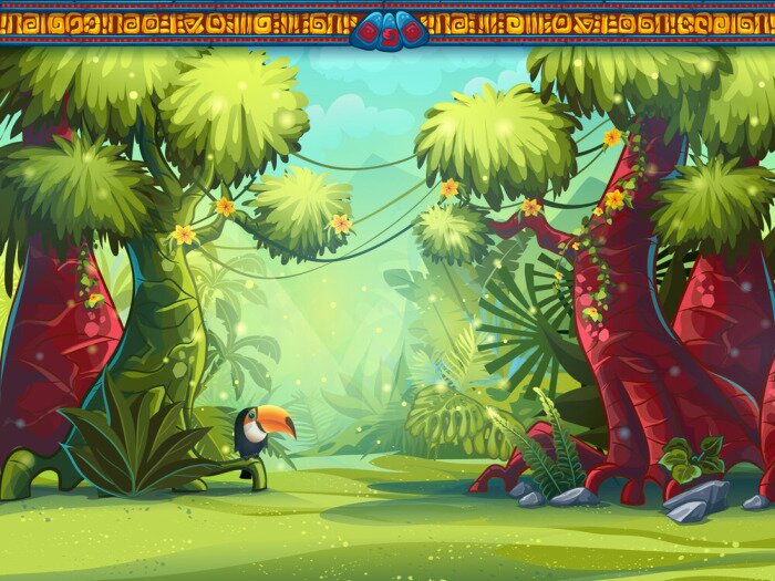 Papier peint  Jungle toucan graphique