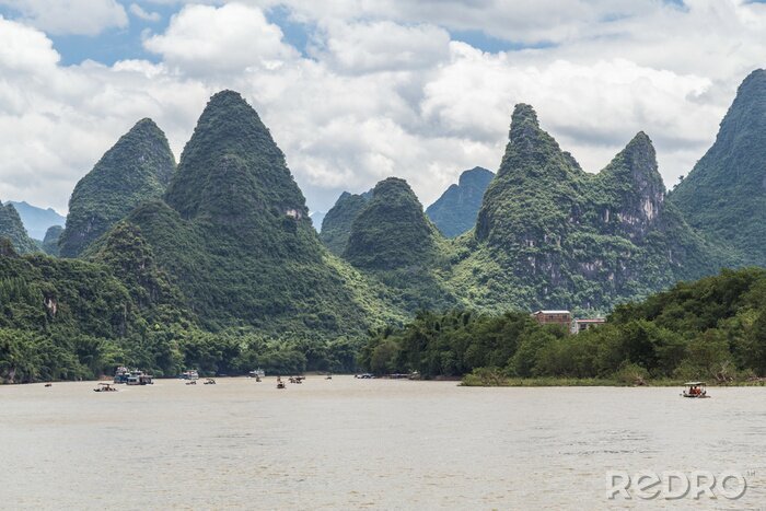 Papier peint  Karst montagnes et calcaire pic de Li rivière en Chine