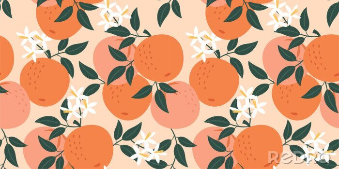 Papier peint  L'abstraction de la plante orange