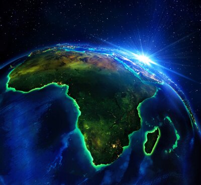 Papier peint  L'Afrique vue de l'espace la nuit