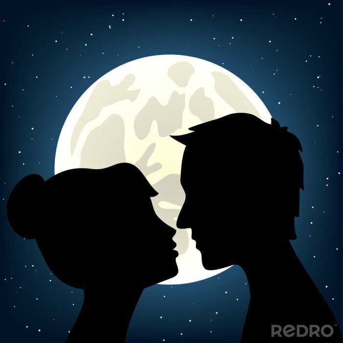 Papier peint  L'homme et la femme baiser