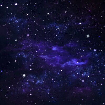 Papier peint  L'univers sur fond bleu abstrait