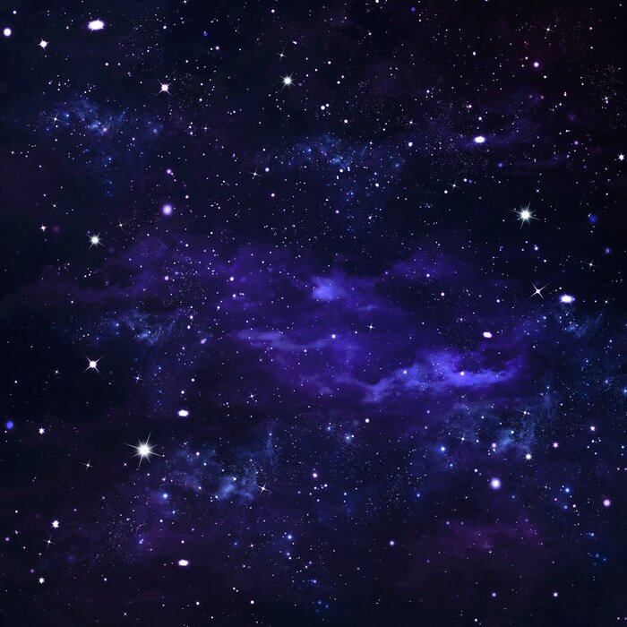 Papier peint  L'univers sur fond bleu abstrait