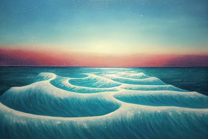 Papier peint  La beauté de la mer vue du soleil couchant