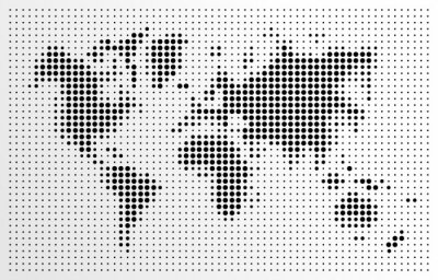 Papier peint  La carte du monde, des points noirs atlas composition de fichier vectoriel EPS10.