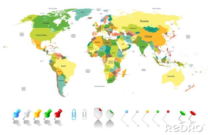 Papier peint  La carte politique du monde