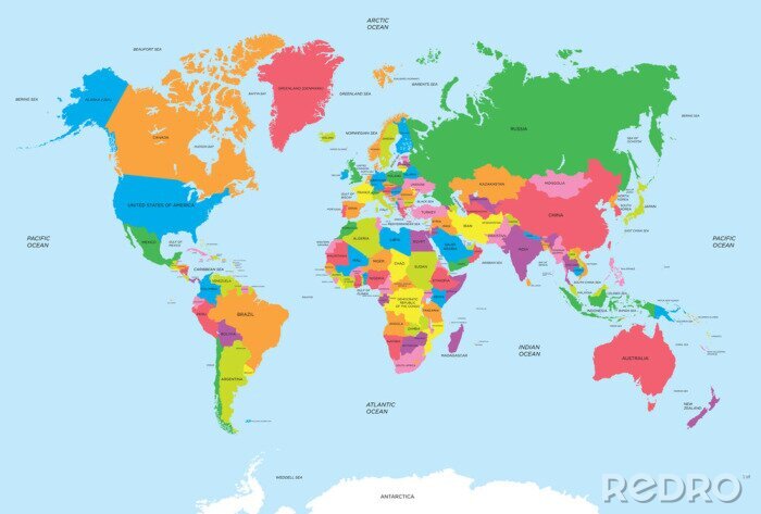 Papier peint  La carte politique du vecteur du monde