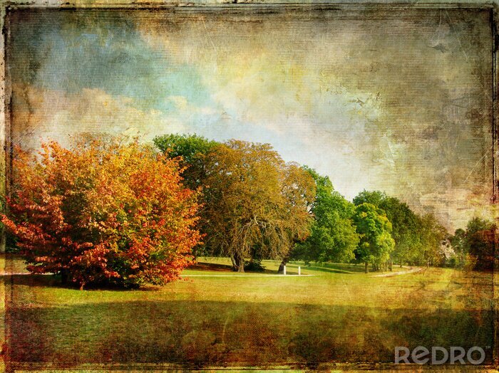 Papier peint  La fin de l'automne sur une photo rétro