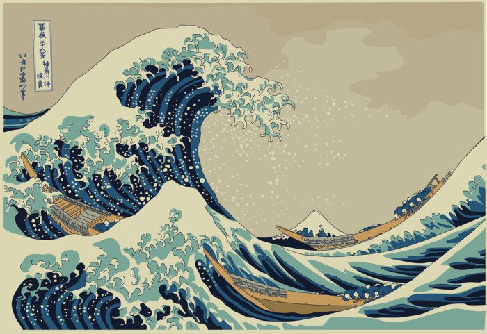 Papier peint  La grande vague au large de Kanagawa - Hokusai