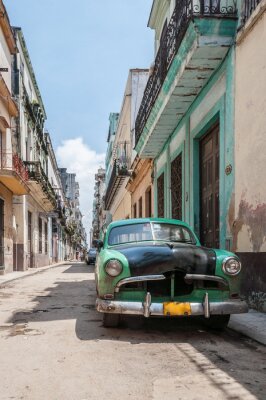 Papier peint  La Havane vieille voiture à l'école