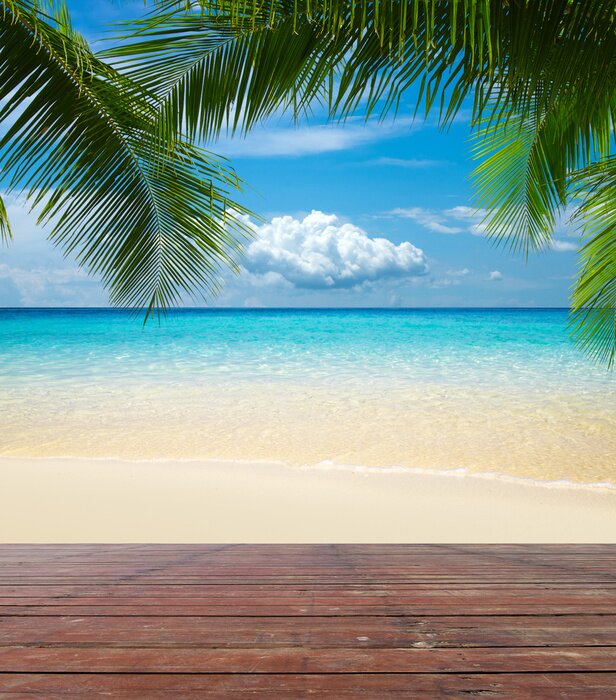Papier peint  La jetée et les tropiques au bord de l'océan
