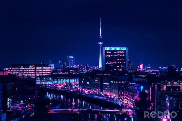 Papier peint  La ligne d'horizon de Berlin la nuit