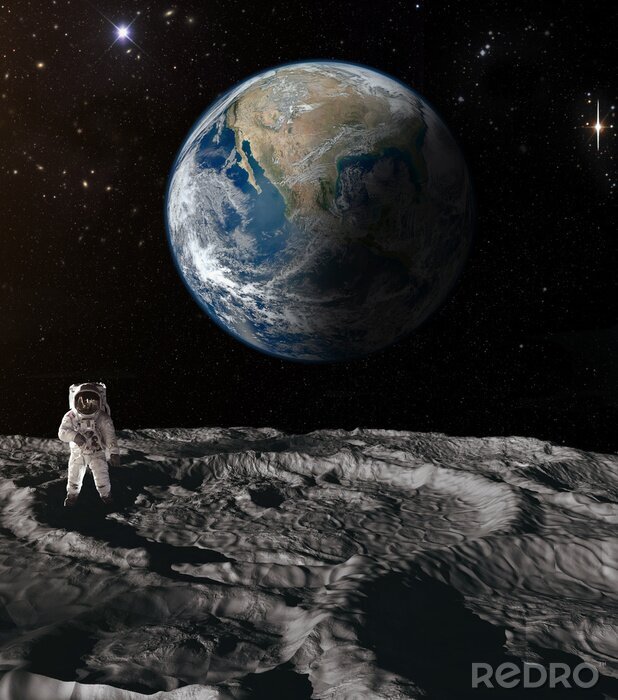 Papier peint  La lune sur le fond de la planète Terre
