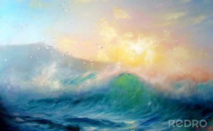 Papier peint  La mer sur une délicate aquarelle
