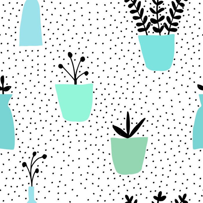 Papier peint  La nature en pots