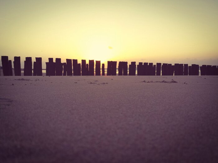Papier peint  La nature et la plage au coucher du soleil
