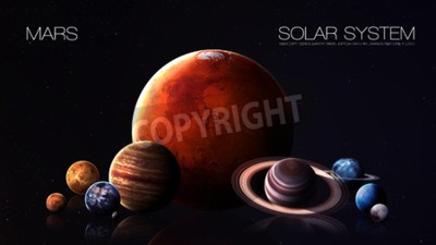 Papier peint  La planète Mars dans le système solaire