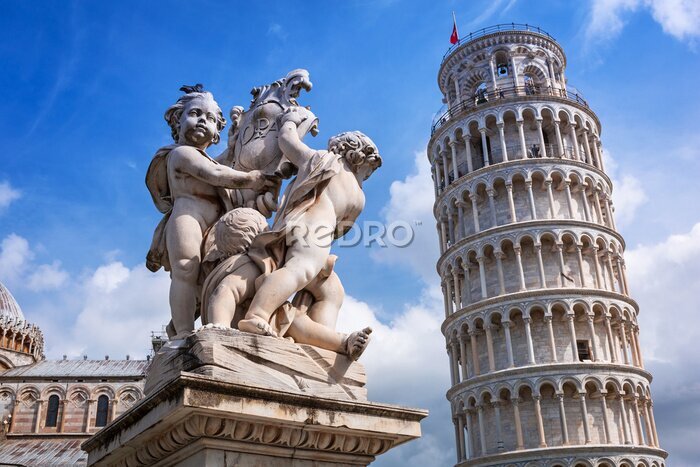 Papier peint  La tour de Pise penchée, une attraction touristique en Toscane