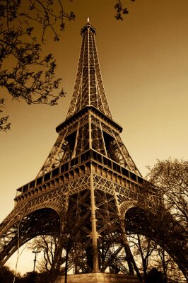 La Tour Eiffel à Paris vintage