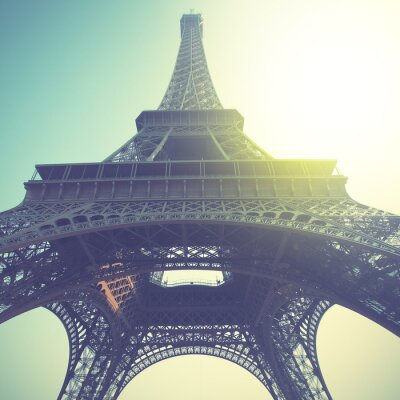 Papier peint  La Tour Eiffel perspective du'ne grenouille