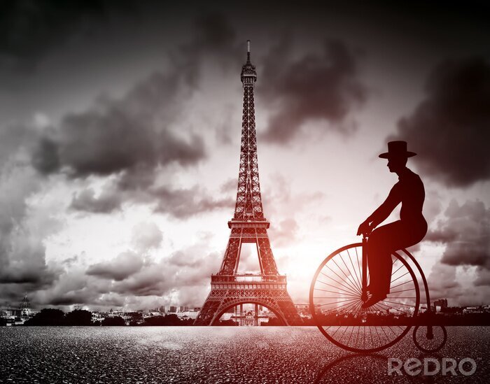 Papier peint  La Tour Eiffel rétro