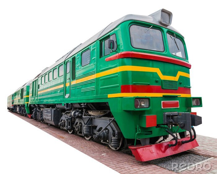 Papier peint  la vieille locomotive verte