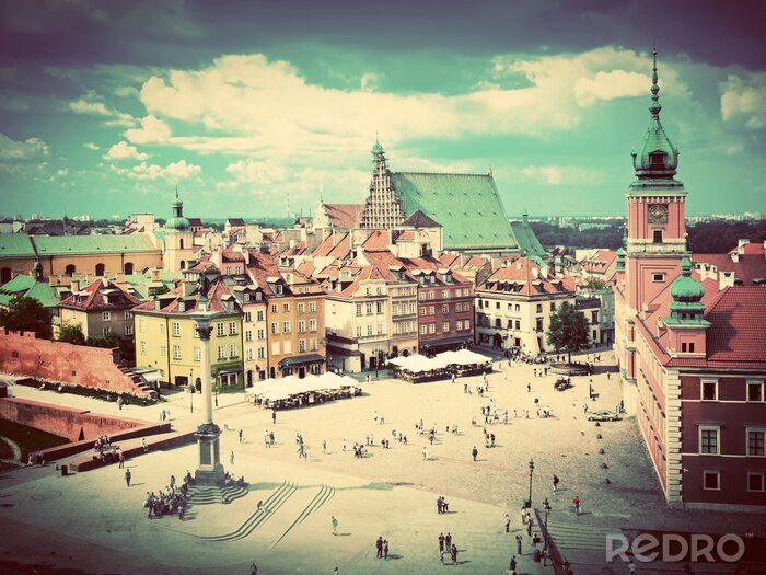 Papier peint  La vieille ville de Varsovie, en Pologne. Millésime