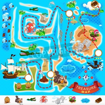 Papier peint  Labyrinthe marin